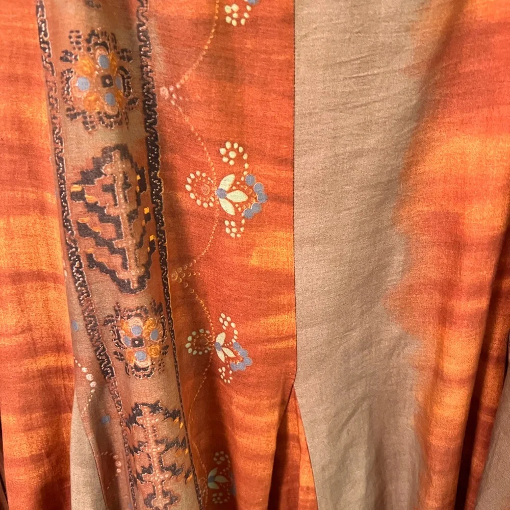 Karen Kane Orange and Brown Full Skirt - Picture 7 of 8